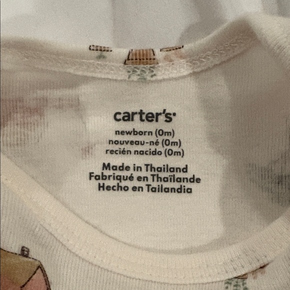 NWOT Carter's Pink and Cream Baby 2-Pack Sleeper Gowns - Newborn - Picture 2 of 9